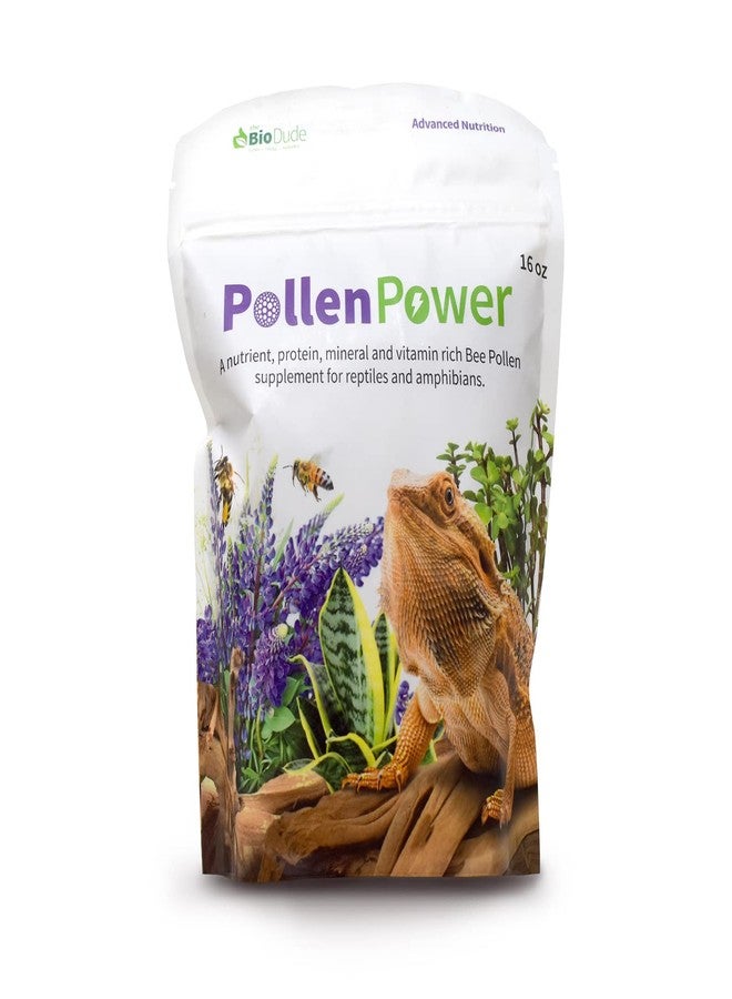 BIODUDE The Bio Dude Pollen Power 16 oz - Bee Pollen Supplement - High in Vitamins and Minerals for Bearded Dragons, Tortoises and Lizards - Image 1